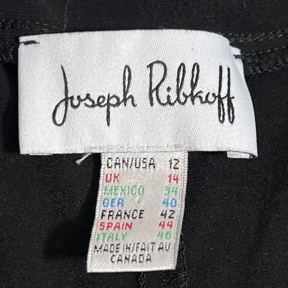 Joseph Ribkoff Pants Womens 12 Black Wide Leg Palazzo Pull On Cocktail Stretch - Picture 3 of 11